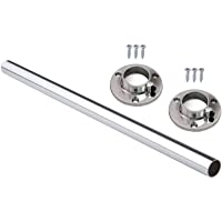 Juego de barras redondas para colgar de 25 mm- tubo de cromo pulido- organizador de armario + sujeciones para los…